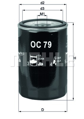 Filtr oleju MAHLE OC 79