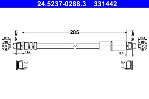 Przewód hamulcowy elastyczny ATE 24.5237-0288.3