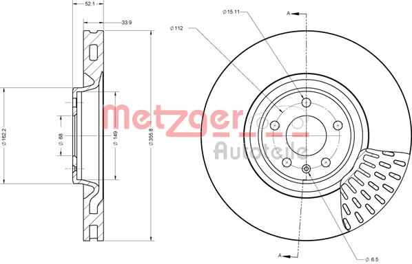 Tarcza hamulcowa METZGER 6110714