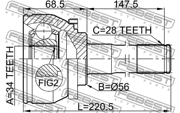 Przegub wału FEBEST 1210-TER