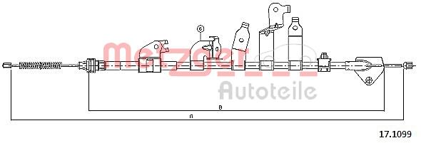 Linka hamulca ręcznego METZGER 17.1099