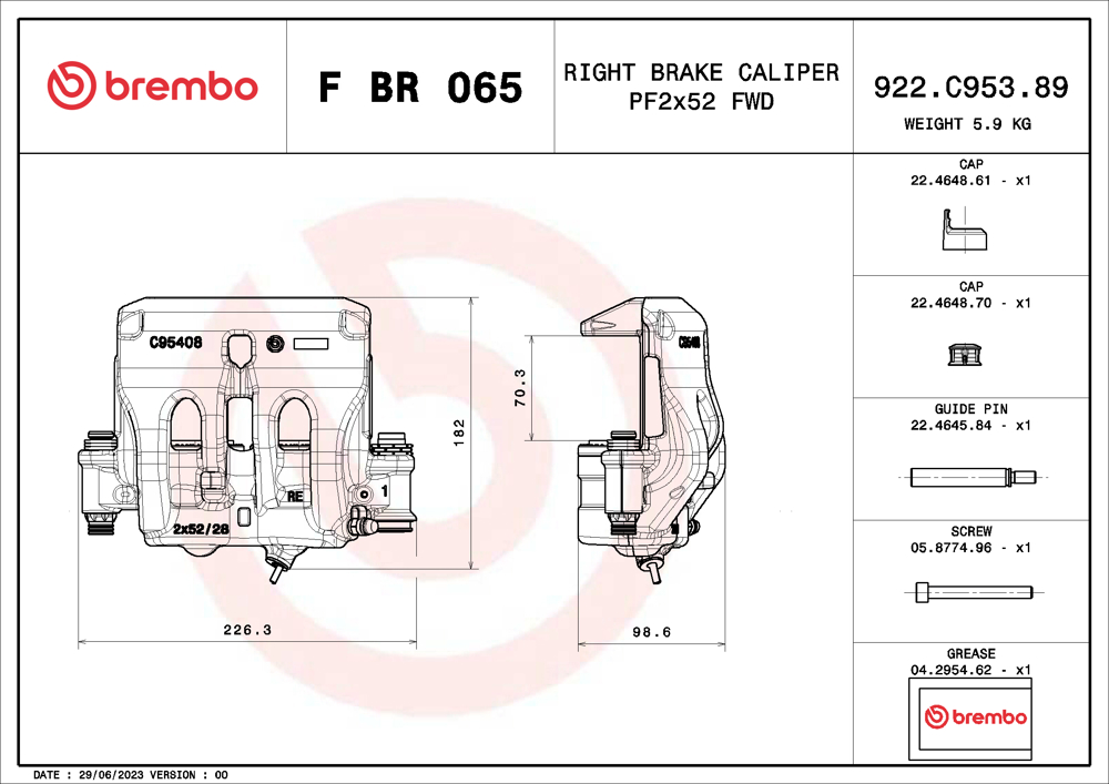 Zacisk hamulca BREMBO F BR 065