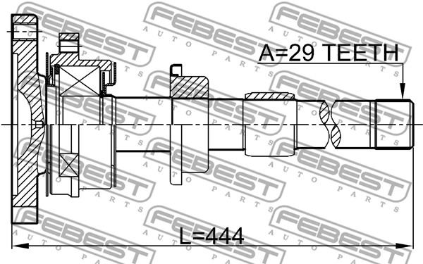 Półoś napędowa FEBEST 0212-T30MTRH