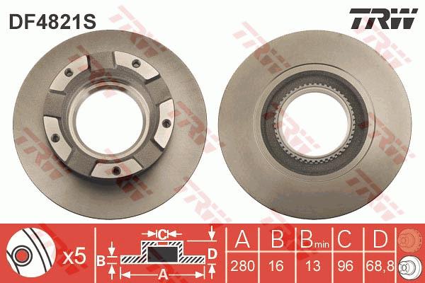 Tarcza hamulcowa TRW DF4821S