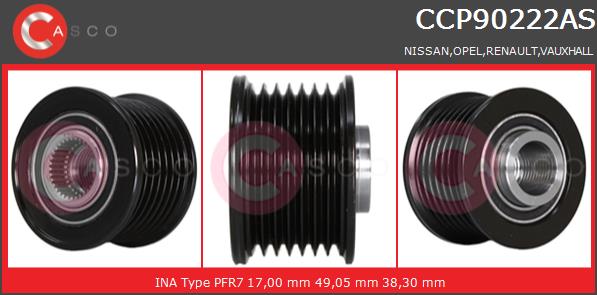 Koło pasowe alternatora CASCO CCP90222AS