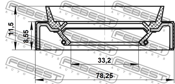 Pierścień uszczelniający półosi FEBEST 95JBS-35780912X