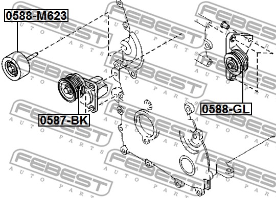 Rolka napinacza paska osprzętu FEBEST 0587-BK
