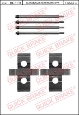 Zestaw akcesoriów montażowych  klocków hamulcowych QUICK BRAKE 109-1611