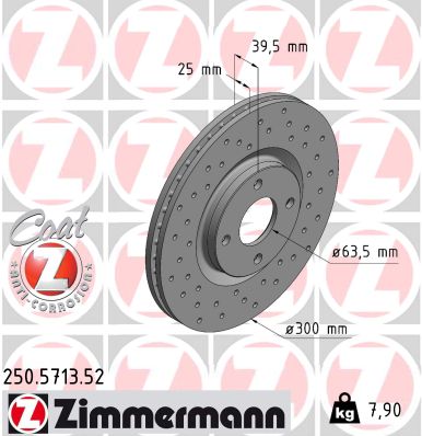 Tarcza hamulcowa ZIMMERMANN 250.5713.52