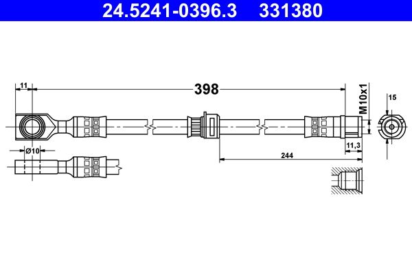Przewód hamulcowy elastyczny ATE 24.5241-0396.3