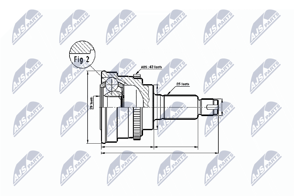 Zestaw przegubu, wał napędowy NTY NPZ-SU-024