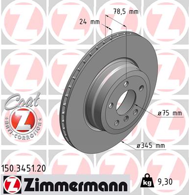 Tarcza hamulcowa ZIMMERMANN 150.3451.20