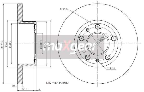 Tarcza hamulcowa MAXGEAR 19-0785