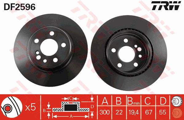 Tarcza hamulcowa TRW DF2596