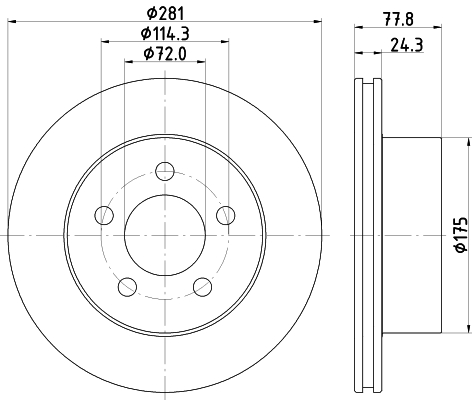 Tarcza hamulcowa HELLA 8DD 355 125-371