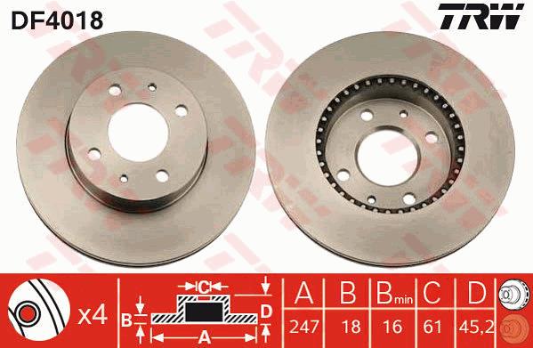 Tarcza hamulcowa TRW DF4018