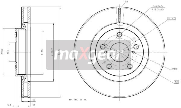 Tarcza hamulcowa MAXGEAR 19-1866