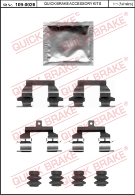Zestaw akcesoriów montażowych  klocków hamulcowych QUICK BRAKE 109-0026