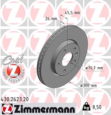 Tarcza hamulcowa ZIMMERMANN 430.2623.20