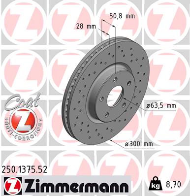 Tarcza hamulcowa ZIMMERMANN 250.1375.52