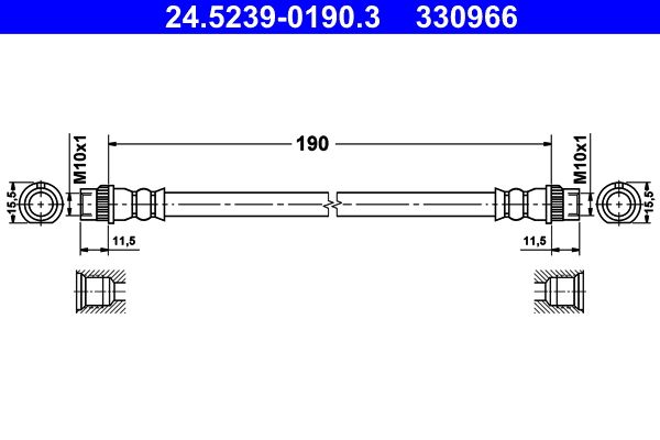 Przewód hamulcowy elastyczny ATE 24.5239-0190.3