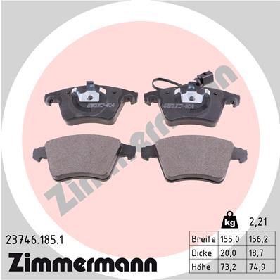 Klocki hamulcowe ZIMMERMANN 23746.185.1