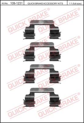 Zestaw akcesoriów montażowych  klocków hamulcowych QUICK BRAKE 109-1231