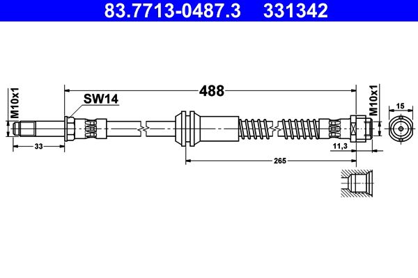 Przewód hamulcowy elastyczny ATE 83.7713-0487.3