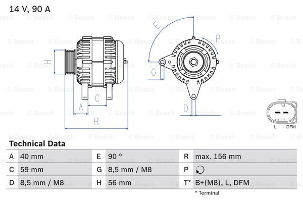 Alternator BOSCH 0 986 041 500