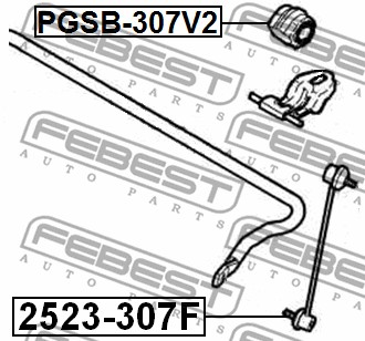 Guma stabilizatora FEBEST PGSB-307FV2