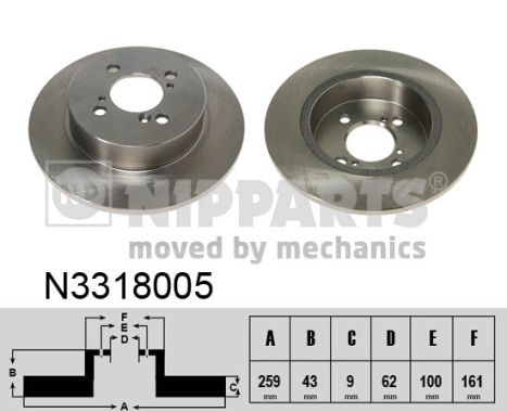 Tarcza hamulcowa NIPPARTS N3318005