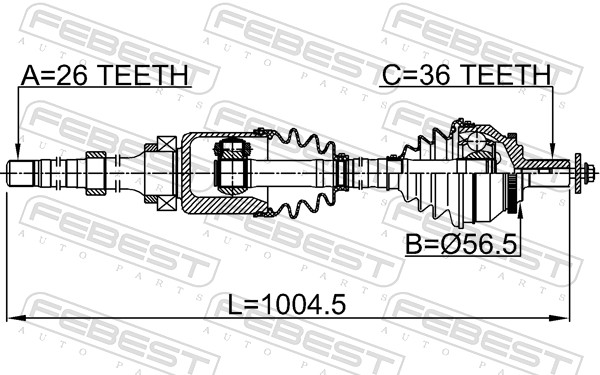 Wał napędowy FEBEST 2714-SZRH