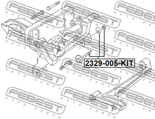 Śruba mimośrodowa kąta pochylenia koła FEBEST 2329-005-KIT