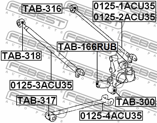 Tuleja wahacza FEBEST TAB-166RUB