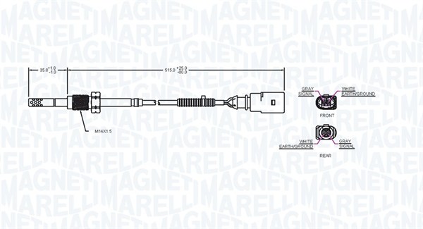 Czujnik  temperatury spalin MAGNETI MARELLI 172000071010