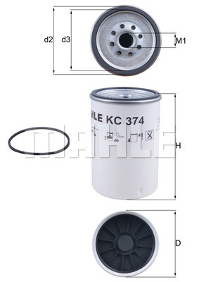 Filtr paliwa MAHLE KC 374D