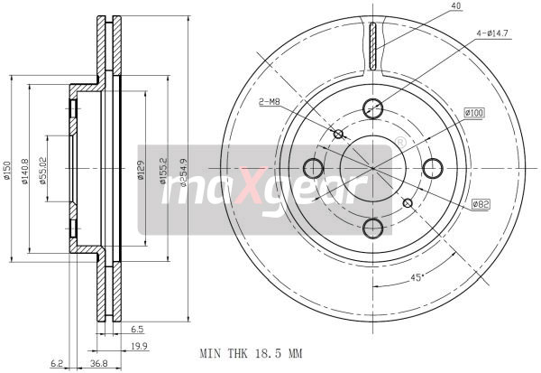 Tarcza hamulcowa MAXGEAR 19-0970