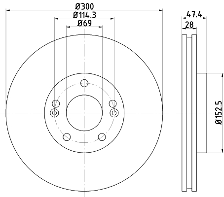 Tarcza hamulcowa HELLA 8DD 355 114-481