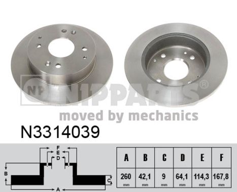 Tarcza hamulcowa NIPPARTS N3314039