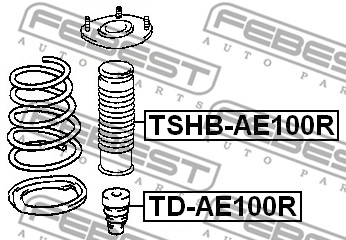 Dystans gumowy FEBEST TD-AE100R