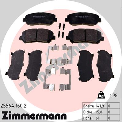 Klocki hamulcowe ZIMMERMANN 25564.160.2