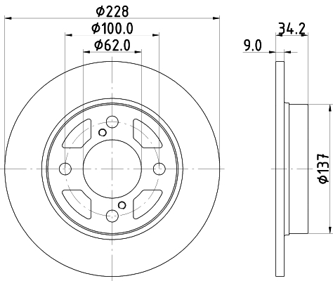 Tarcza hamulcowa HELLA 8DD 355 132-041