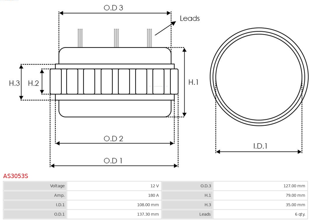 Stator, alternator AS-PL AS3053S