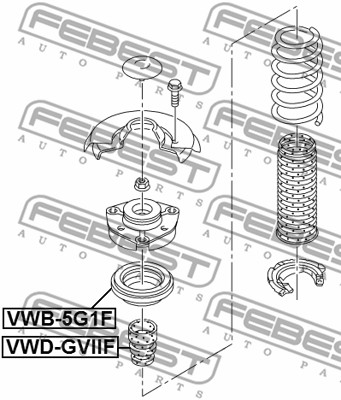 Łożysko poduszki amortyzatora FEBEST VWB-5G1F