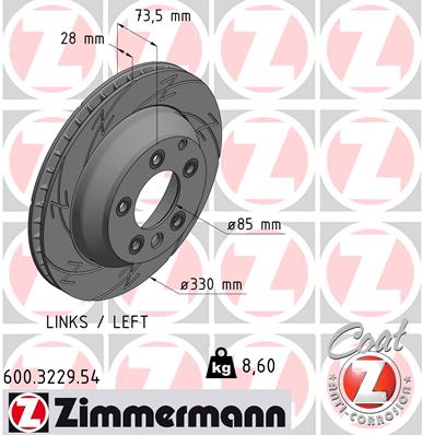Tarcza hamulcowa ZIMMERMANN 600.3229.54