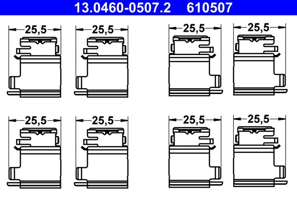 Zestaw akcesoriów montażowych  klocków hamulcowych ATE 13.0460-0507.2