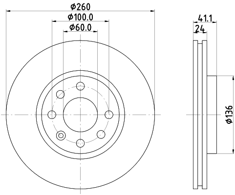 Tarcza hamulcowa HELLA 8DD 355 127-731