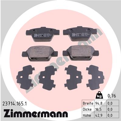 Klocki hamulcowe ZIMMERMANN 23714.165.1