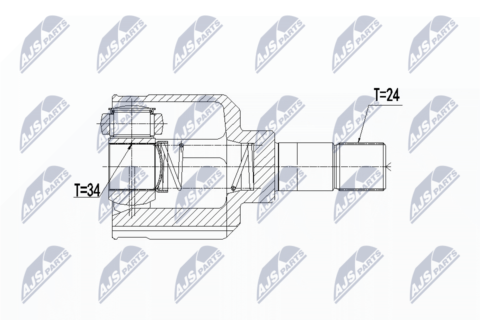 Zestaw przegubu, wał napędowy NTY NPW-PE-024