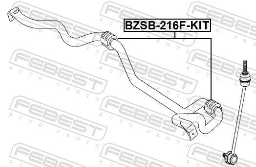 Zawieszenie, stabilizator FEBEST BZSB-216F-KIT